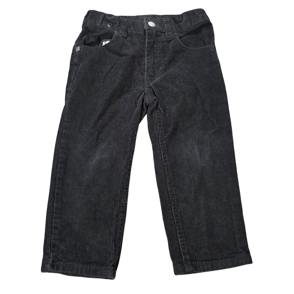 Kenneth Cole Reaction Corduroy Pants Boy's Size 2T Black Straight Leg Cotton